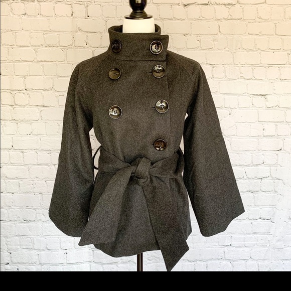 Zara Woman Pea Coat - Charcoal Grey - Picture 3 of 7